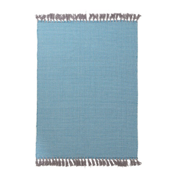 Χαλί Royal Carpet Urban Cotton Kilim Houndstooth Caribbean Sea 130x190