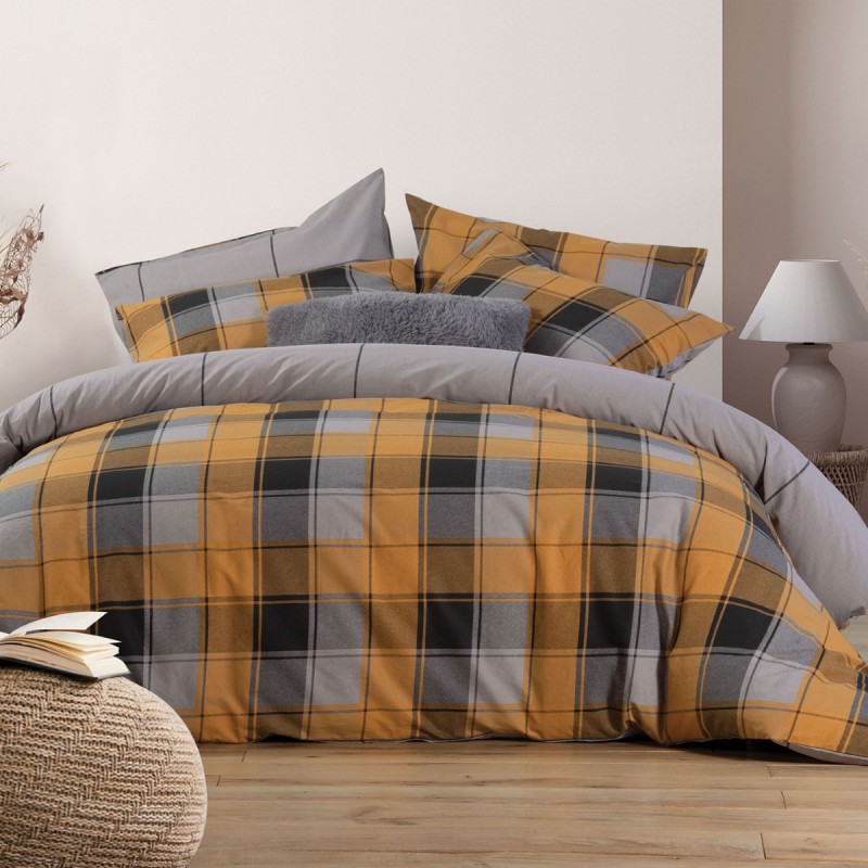 Σετ Σεντόνια Διπλά 4 Τεμαχίων Nef-Nef Julius Yellow/Grey 200x270