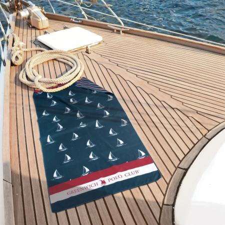  Πετσέτα Θαλάσσης Greenwich Polo Club 4026 Blue- Red 80x170