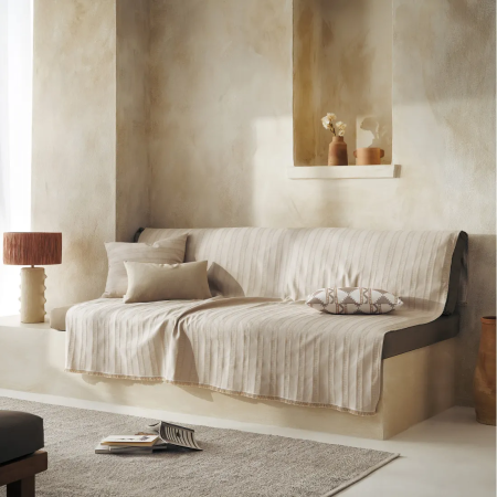 Ριχτάρι Τριθέσιου Gofis Home Laurel Hemp Beige 731/04 180x310